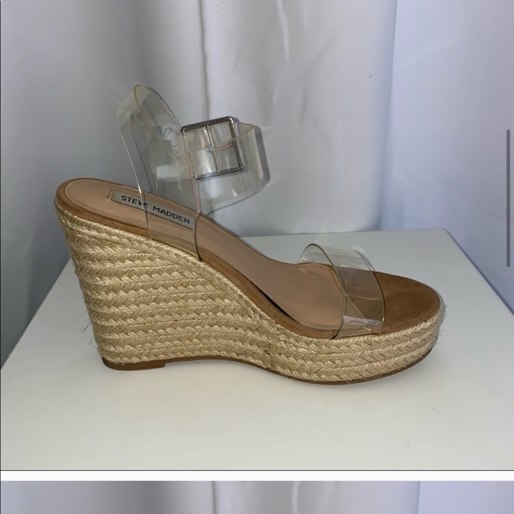 Steve madden wedges clear straps